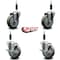 Service Caster 4'' Gray Poly Wheel Swivel 7/8'' Expanding Stem Caster Set 2 Brakes, 4PK SCC-EX20S414-PPUB-2-TLB-2-78 - alternate 3